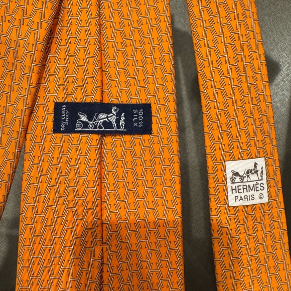 Hermes Orange Tie - Picture 4 of 4